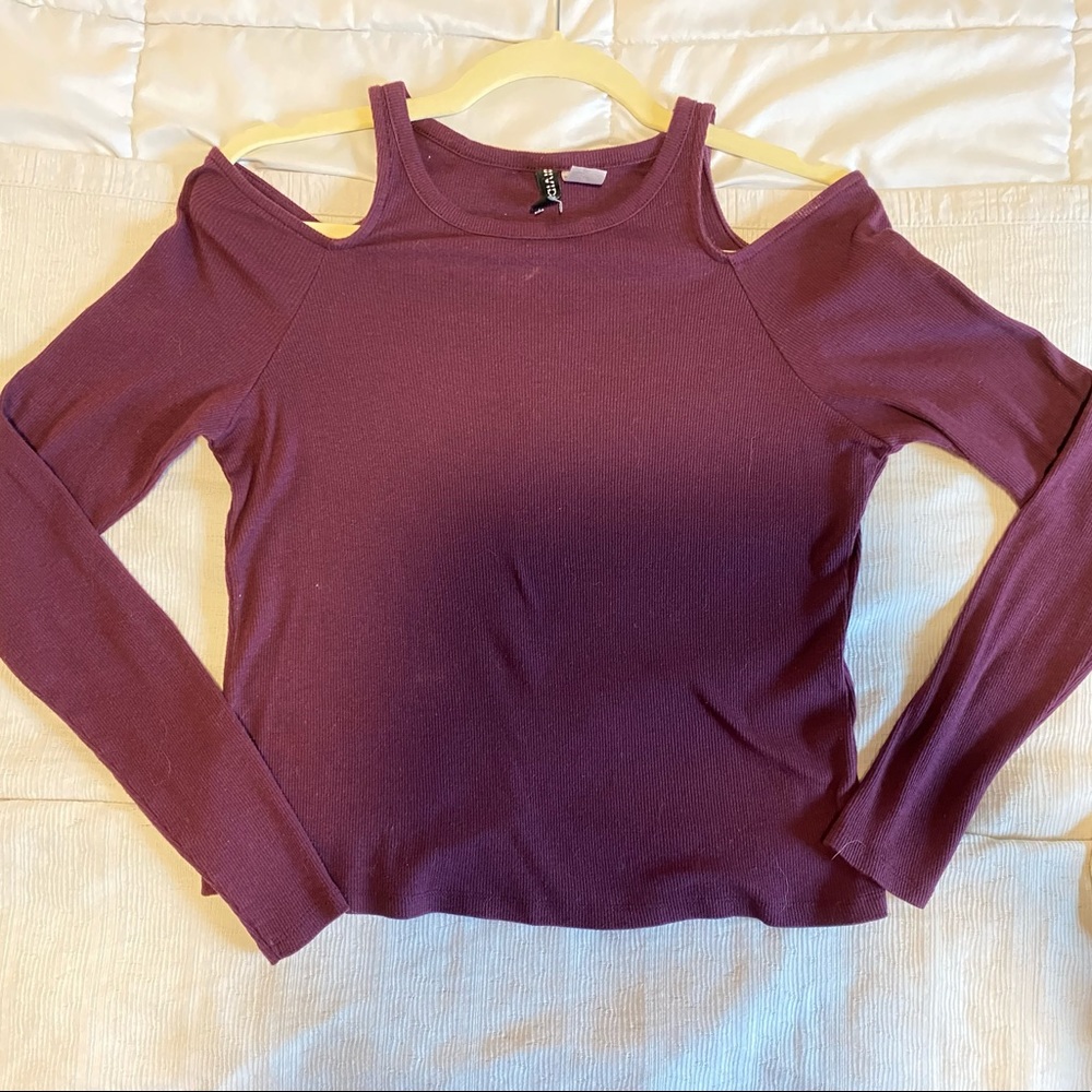 Divided H&M | Purple Should Cut-Out Long Sleeve Top